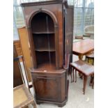 TWO MAHOGANY CORNER CABINETS