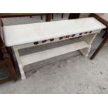 A WHITE PAINTED BENCH SEAT