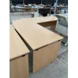 A BEECH EFFECT CORNER DESK