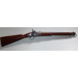 A 2 BAND PERCUSSION CAP CARBINE, LENGTH OF BARREL 53 CM