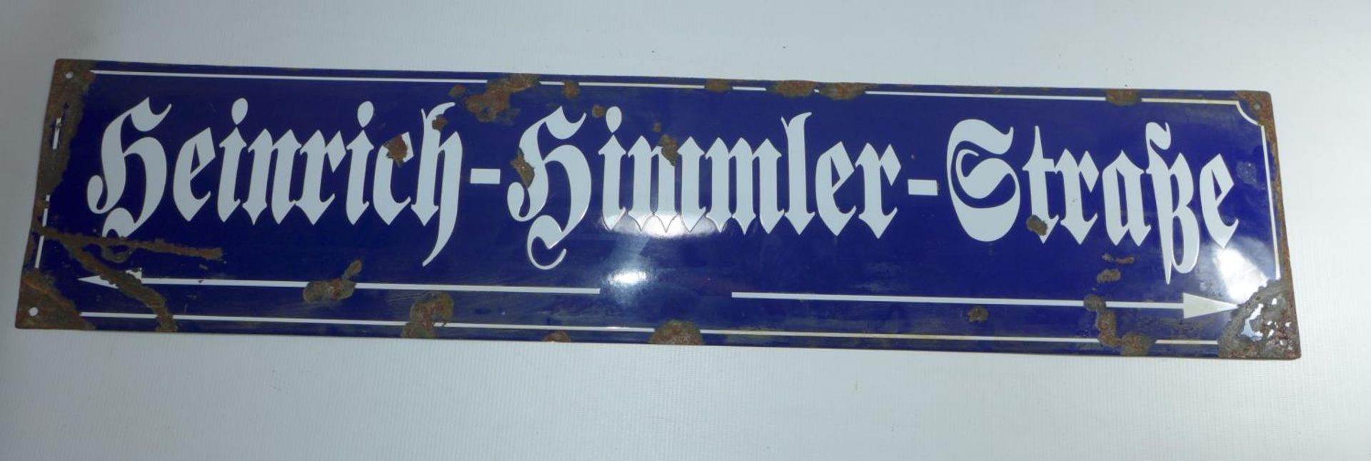 A HEINRICH HIMMLER STASE ENAMEL STREET SIGN, 20.5 CM X 90 CM