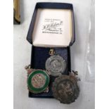 THREE VINTAGE FOOTBALL MEDALS