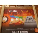 SIX FILM POSTERS, 76 X 99 CM, TITLES 'SOUTH PARK', 'THE 13TH WARRIOR', 'TOGETHER FOR LIFE', 'THE