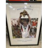 A SIGNED RUGBY MARTIN JOHNSON FRAMED PICTURE