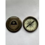 A BRASS GERMAN COMPASS