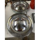 A PAIR OF CHROME ERF WHEEL TRIMS