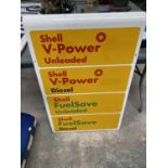 A LARGE SHELL V-POWER SIGN WIDTH 64CM X HEIGHT 100CM