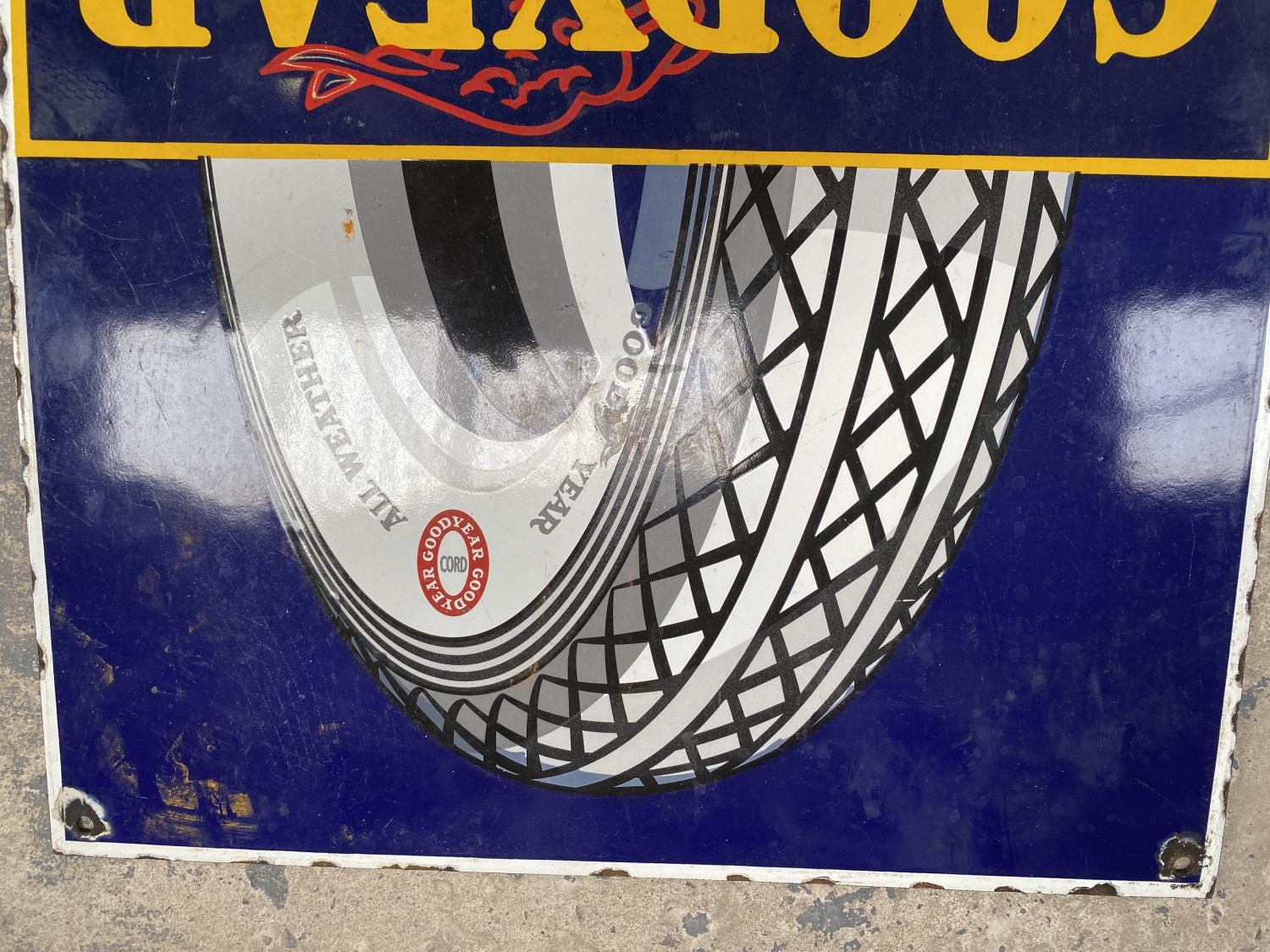 A VINTAGE 'GOODYEAR' ENAMEL SIGN - Image 2 of 3