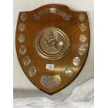 A WOLSTANTON MINE WELFARE REG HICKMAN TROPHY FOR DEPARTMENTAL CRICKET SHIELD WIDTH (AT WIDEST POINT)