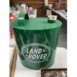 A LAND ROVER GREEN METAL PETROL CAN