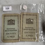 TWO 1943 NATIONAL REGISTRATION IDENTITY YORK CARDS