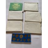 UNITED KINGDOM PROOF SETS FOR THE YEARS 1953 , 1972-1977 . 7 SETS IN TOTAL . MINT CONDITION