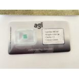 A 0.54 CARAT RADIANT SHAPED EMERALD CUT GREEN BERYL - CLARITY I1. WITH AGI CERTIFICATE OF