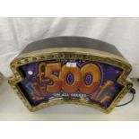 A £500 CASH FRUIT MACHINE LIGHT UP JACKPOT SIGN, WORKING ORDER