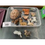 NINE WADE WHIMSIES TO INCLUDE A LARGE TORTOISE TRINKET BOX, SQUIRRELS, DOG ETC