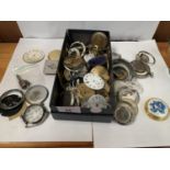 A LARGE QUANTITY OF WATCH PARTS TO INCLUDE FACES AND BACKS ETC