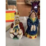 TWO ROYAL DOULTON BESWICK KING AND QUEEN OF HEARTS FIGURES FROM THE ALICE SERIES APPROXIMATELY 9CM