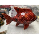 A LARGE HAND PAINTED ANTIA HARRIS FISH MODEL OVER 40CM LONG AND 30CM HIGH