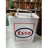 A WHITE ESSO METAL PETROL CAN