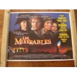 SIX FILM POSTERS, 76 X 99 CM, TITLES 'LES MISERABLES', 'LEAVING LAS VEGAS', 'A NIGHT AT THE