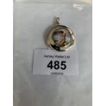 A .925 SILVER LOCKET WITH NUDE LADY DESIGN