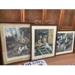 THREE FRAMED TERRIER RELATED PRINTS 'SO NEAR AND YET SO FAR' 'DISPUTED POSSESSION!' AND 'NOW LET