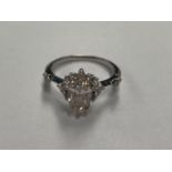 A 1.87 MARQUISE DIAMOND 18CT WHITE GOLD RING, WEIGHT 3.6 GRAMS