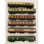 SIX OO GAUGE RAILWAY PASSENGER CARRIAGES