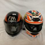 AN AGV BULLDOG HELMET AND A FM BY FIMEZ HELMET