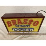 A BRASSO METAL POLISH ILLUMINATED LIGHT BOX SIGN 49CM X 29CM X 10CM