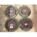 FOUR VINTAGE AEC HUB CAPS