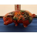 AN ANITA HARRIS HAND PAINTED MODEL OF A PIG