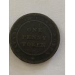 AN 1812 BIRMINGHAM UNION COPPER ONE PENNY TOKEN