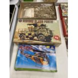 TWO BOXED MODEL KITS - AN AIRFIX BEDFORD q l GUN PORTEE AND AN ITALERI AB 204 B HELICOPTER