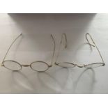 TWO PAIRS OF VINTAGE SPECTACLES WITH POSSIBLY GOLD FRAMES