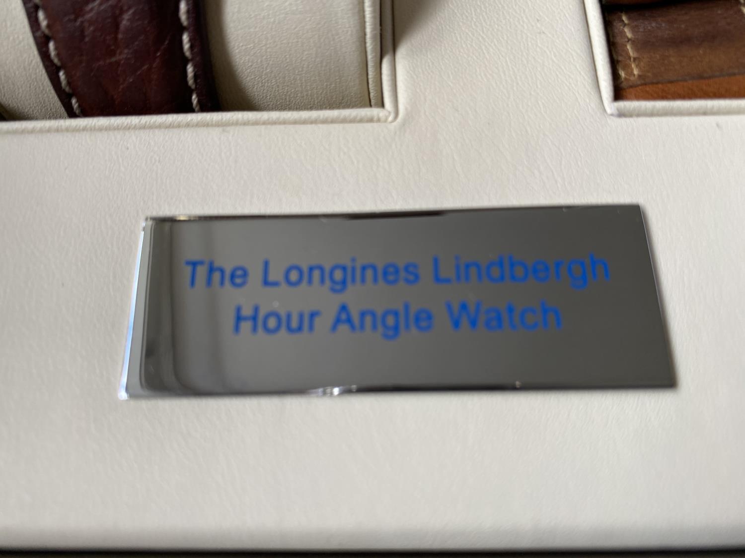 A LONGINES LINDEBERGH HOUR ANGLE WRIST WATCH WITH SOLID YELLOW GOLD CASE AND BEZEL, AUTOMATIC - Image 10 of 12
