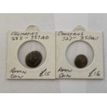 TWO BRONZE ROMAN COINS