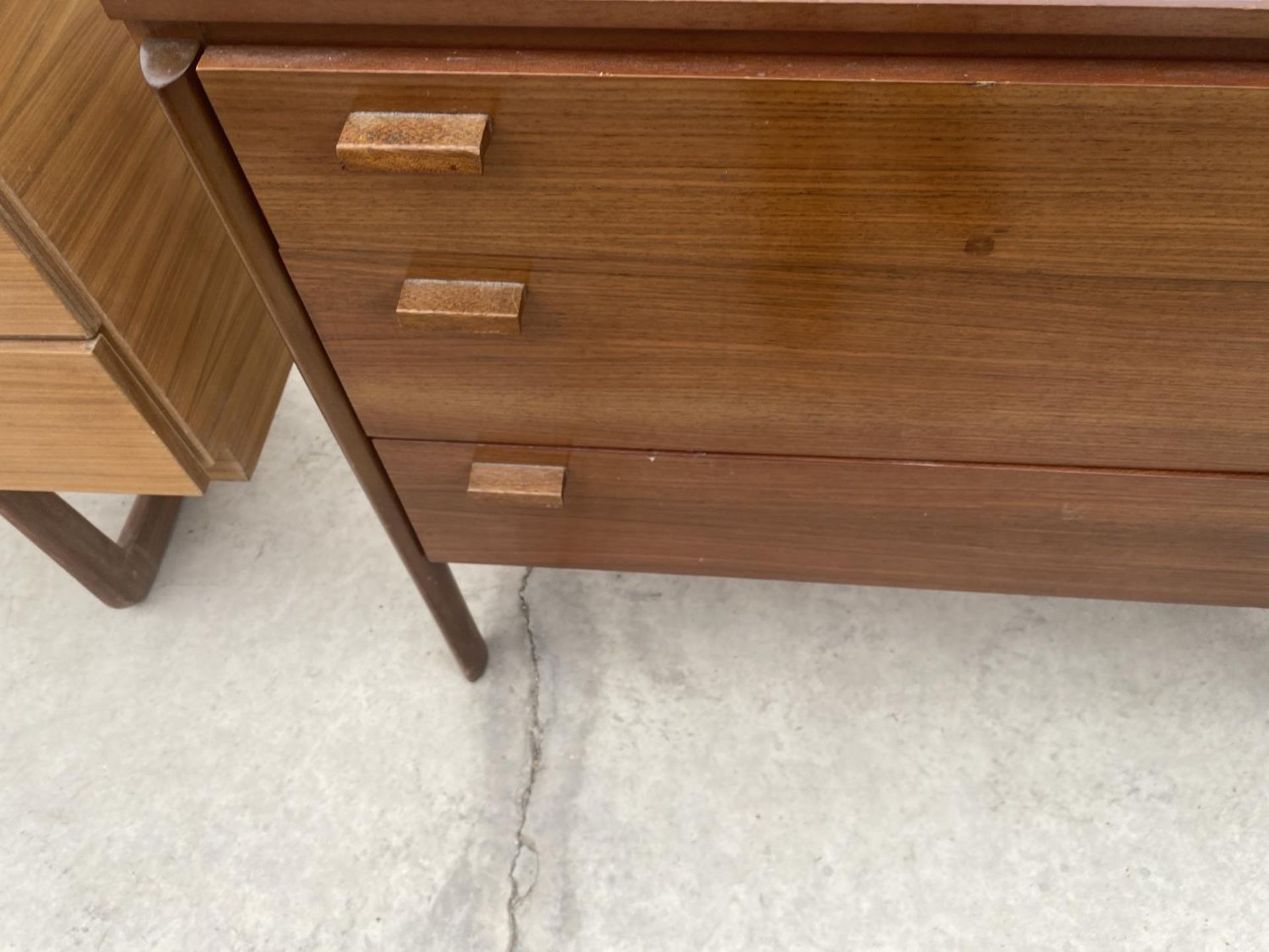 A TEAK CHEST OF THREE DRAWERS - Image 2 of 4