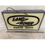 A LAND ROVER ILLUMINATED LIGHT BOX SIGN 21 INCHES LONG