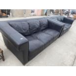 TWO LEATHER SOFAS