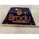 A BRADY HYDROGRAPHICS ENAMEL SIGN WIDTH 48CM X HEIGHT 29CM