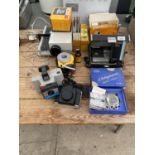 A SLIDE PROJECTOR, ACCESSORIES, CAMERA, SPLICER ETC