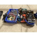 VARIOUS HARDAWRE ITEMS TO INCLUDE OIL, LEADS, PIPES, BULBS, INNER TUBES ETC