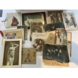 A QUANTITY OF EPHEMERA INCLUDING GLAMOROUS AND RISQUE LADIES