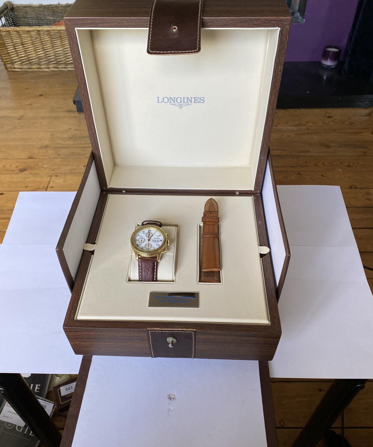 A LONGINES LINDEBERGH HOUR ANGLE WRIST WATCH WITH SOLID YELLOW GOLD CASE AND BEZEL, AUTOMATIC