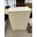 A CREAM CHEST OF FOUR DRAWERS
