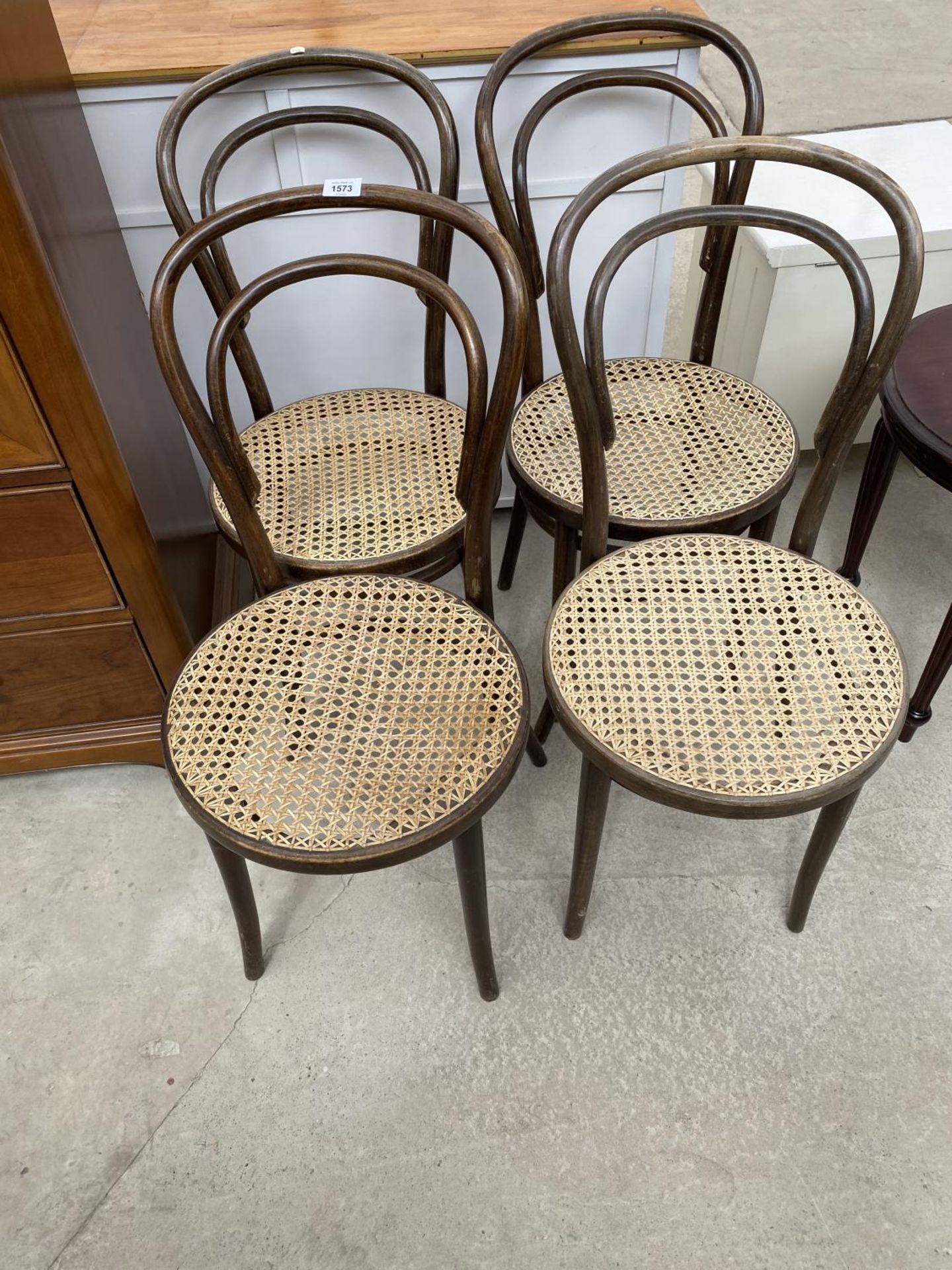 FOUR BENTWOOD DINING CHAIRS