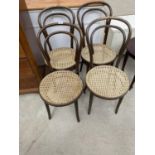 FOUR BENTWOOD DINING CHAIRS