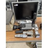 A SHARP TELEVISION, VIDEO CAMERA, TORCH ETC - WORKING ORDER