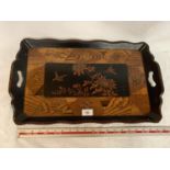 A JAPANESE INLAID MARQUETRY TRAY